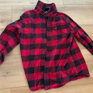 Hollister Red and Black Checkered Shirt